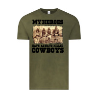 Vintage Olive my heroes have always killed cowboys retro Vintage Tee - linhVisuals