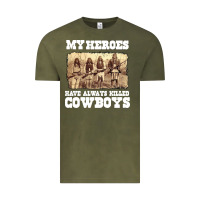Vintage Olive my heroes have always killed cowboys retro Vintage Tee - linhVisuals