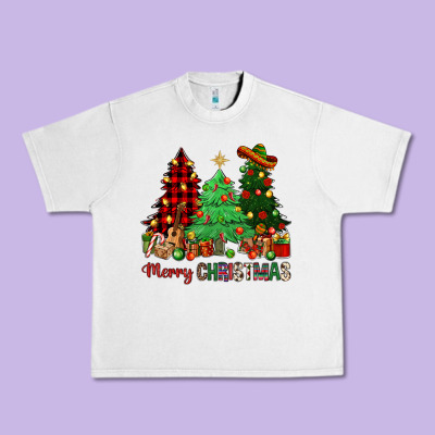 Merry Christmas Trees Urban Heavy Tee Designed By Nancycooperartshop