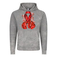 Cloud Rock Red ribbon with boxing gloves Vintage Hoodie - NancyCooperArtShop