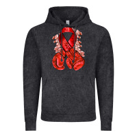 Vintage Black Red ribbon with boxing gloves Vintage Hoodie - NancyCooperArtShop