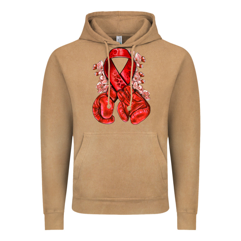 Red Ribbon With Boxing Gloves Vintage Hoodie by NancyCooperArtShop | Teevron