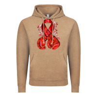 Vintage Coffee Red ribbon with boxing gloves Vintage Hoodie - NancyCooperArtShop