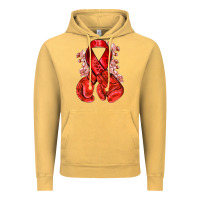 Vintage Mustard Red ribbon with boxing gloves Vintage Hoodie - NancyCooperArtShop
