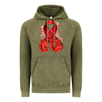 Vintage Olive Red ribbon with boxing gloves Vintage Hoodie - NancyCooperArtShop