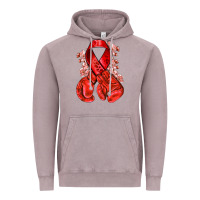 Vintage Zinc Red ribbon with boxing gloves Vintage Hoodie - NancyCooperArtShop