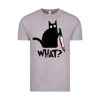 Vintage Zinc Halloween Cat With Knife What Vintage Tee - linhVisuals