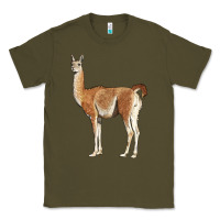 Army Green guanaco llama Classic Tee - LillyAllenDesigns