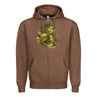 Chestnut camouflage and leopard patch  1 Zipper Hoodie - BundleAndBundleShop