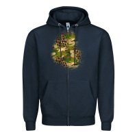 Navy camouflage and leopard patch  1 Zipper Hoodie - BundleAndBundleShop