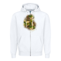 White camouflage and leopard patch  1 Zipper Hoodie - BundleAndBundleShop