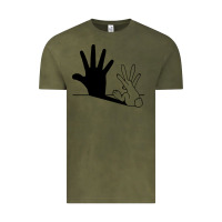 Vintage Olive rabbit hand shadow Vintage Tee - linhVisuals