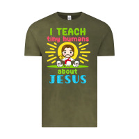 Vintage Olive i teach tiny humans about jesus Vintage Tee - linhVisuals