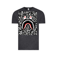 Vintage Black Bape Shark Army Vintage Tee - linhVisuals