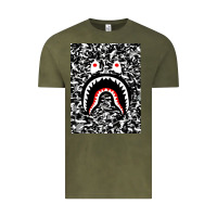 Vintage Olive Bape Shark Army Vintage Tee - linhVisuals