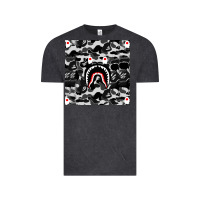 Vintage Black Bape Shark Army Vintage Tee - linhVisuals