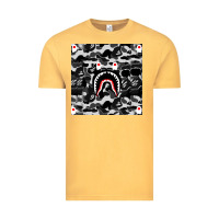 Vintage Mustard Bape Shark Army Vintage Tee - linhVisuals
