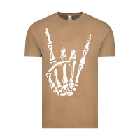 Vintage Coffee rock on skeleton hand Vintage Tee - linhVisuals