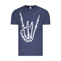 Vintage Denim rock on skeleton hand Vintage Tee - linhVisuals