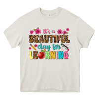 Cream its a beautiful day for learning Heavy Core Tee - NancyCooperArtShop