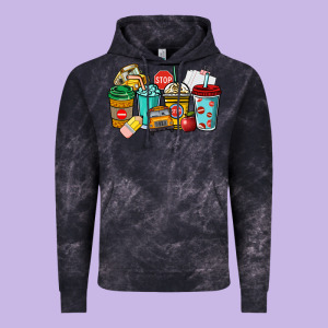School Bus Driver Coffee Cups Vintage Hoodie Designed By Nancycooperartshop