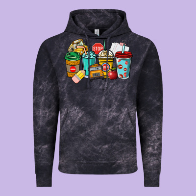 School Bus Driver Coffee Cups Vintage Hoodie Designed By Nancycooperartshop