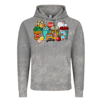 Cloud Rock school bus driver coffee cups Vintage Hoodie - NancyCooperArtShop