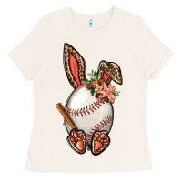 Bone Baseball Easter Bunny Ladies Tee - BundleAndBundleShop