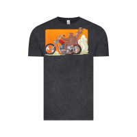 Vintage Black bigfoot t  shirt bigfoot riding motorcycle for biker sasquatch chick t Vintage Tee - linhVisuals