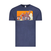Vintage Denim bigfoot t  shirt bigfoot riding motorcycle for biker sasquatch chick t Vintage Tee - linhVisuals