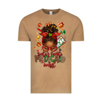 Vintage Camel Santa's Favorite Medicaid Analyst Afro Messy Bun Vintage Tee - texasbilliewilder