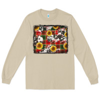 Mushroom cowhide sunflowers candy canes Christmas background Long Sleeve Tee - Jasminsmagicworld