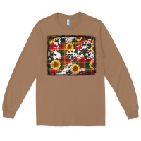 Toasted Coconut cowhide sunflowers candy canes Christmas background Long Sleeve Tee - Jasminsmagicworld