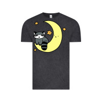 Vintage Black crescent moon raccoon Vintage Tee - linhVisuals