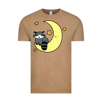 Vintage Coffee crescent moon raccoon Vintage Tee - linhVisuals