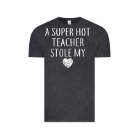 Vintage Black funny a super hot teacher stole my heart unisex t shirt Vintage Tee - linhVisuals