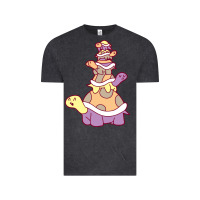 Vintage Black cute turtle stack Vintage Tee - linhVisuals