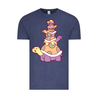 Vintage Denim cute turtle stack Vintage Tee - linhVisuals