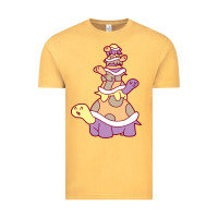Vintage Mustard cute turtle stack Vintage Tee - linhVisuals