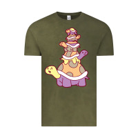 Vintage Olive cute turtle stack Vintage Tee - linhVisuals