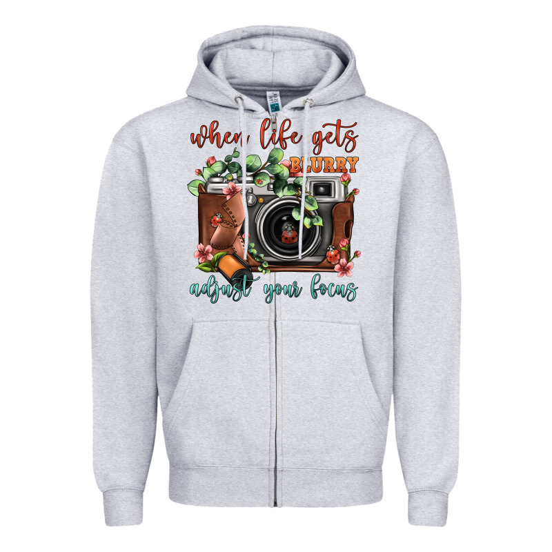 When Life Gets Blurry Adjust Your Focus Vintage Camera Zipper Hoodie by FaDigitalArtStudio | Teevron
