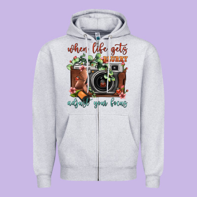 When Life Gets Blurry Adjust Your Focus Vintage Camera Zipper Hoodie Designed By Fadigitalartstudio