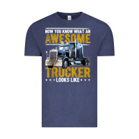 Vintage Denim awesome trucker big rig semi trailer truck driver gift men tank top Vintage Tee - linhVisuals