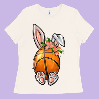 Basketball Easter Bunny Ladies Tee Designed By Bundleandbundleshop