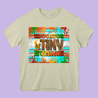 Educator Of Tiny Humans Heavy Core Tee Designed By Nancycooperartshop
