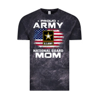 Cloud Black proud army national guard mom with american flag gift pullover hoodie Vintage Tee - linhVisuals