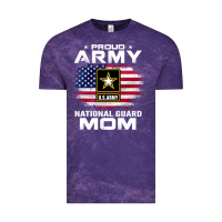 Cloud Purple proud army national guard mom with american flag gift pullover hoodie Vintage Tee - linhVisuals