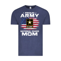 Vintage Denim proud army national guard mom with american flag gift pullover hoodie Vintage Tee - linhVisuals