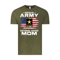 Vintage Olive proud army national guard mom with american flag gift pullover hoodie Vintage Tee - linhVisuals