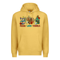 Antique Gold Peace Love Tequila Premium Hoodie - BundleAndBundleShop